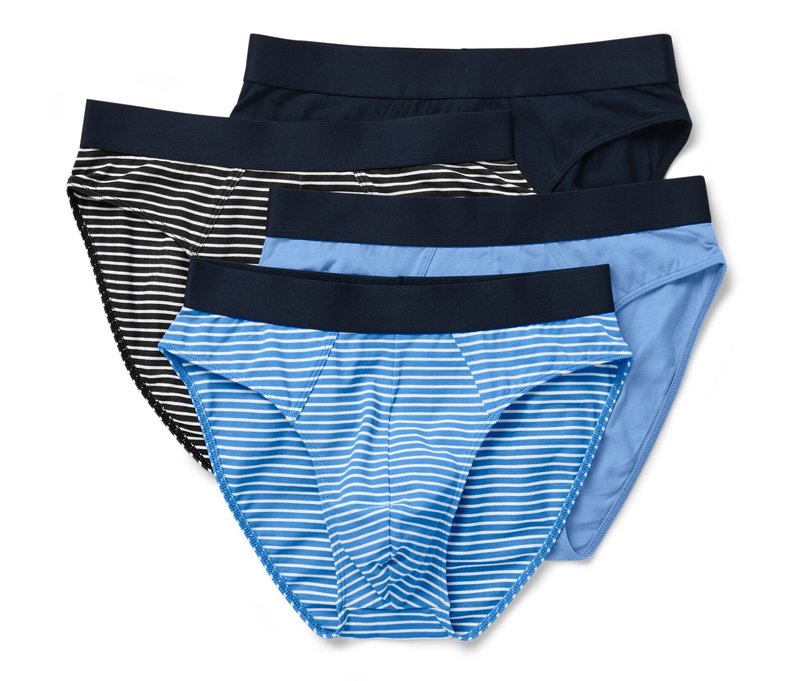 Tchibo - 4 Slips - Herren - Gr. M/5 - dunkelblau/gestreift