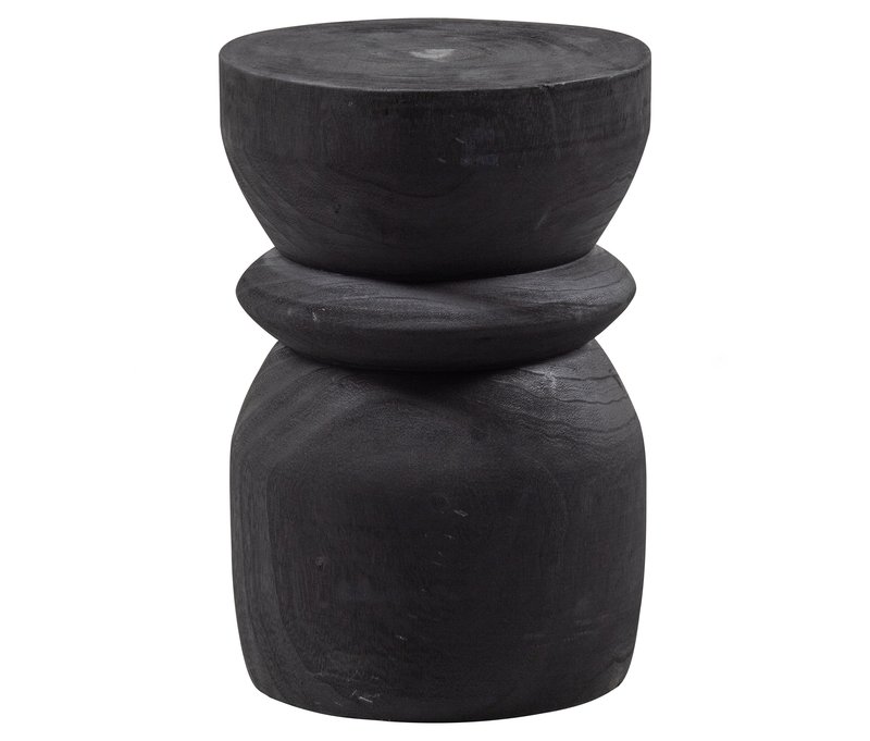 Tchibo - Woood Hocker »Bikkel« - 30x30x42cm - schwarz - Holz