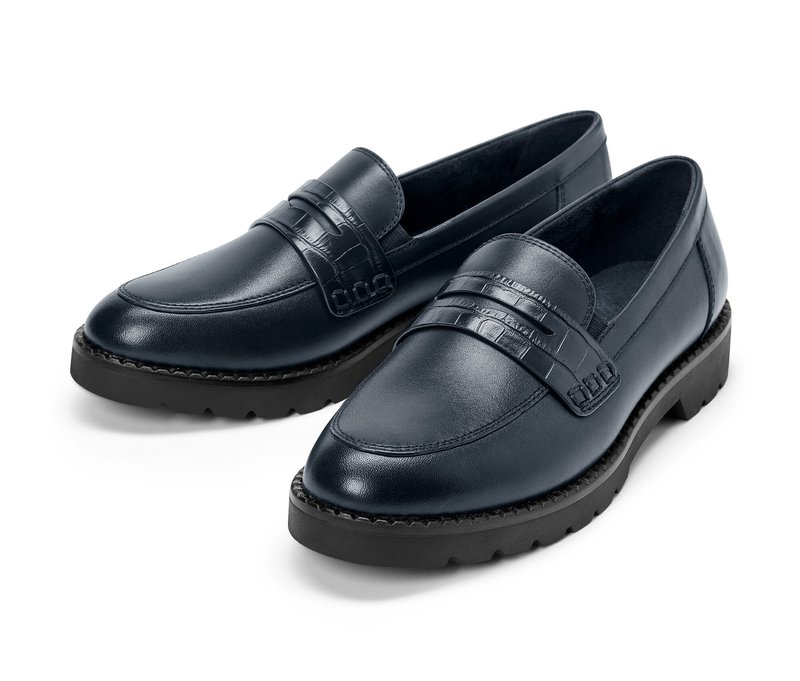 Tchibo - Leder-Loafer - Damen - Gr. 38 - dunkelblau