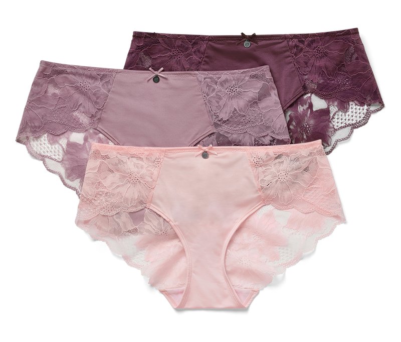 Tchibo - 3 Pantys - Damen - Gr. XXL - dunkellila