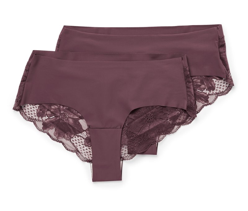 Tchibo - 2 Magic-Cut-Brazil-Slips - Damen - Gr. XS - dunkellila