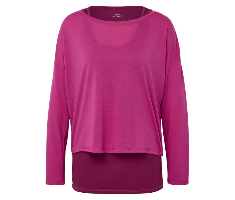 Tchibo - 2-in-1-Sportshirt - Damen - Gr. XS - pink