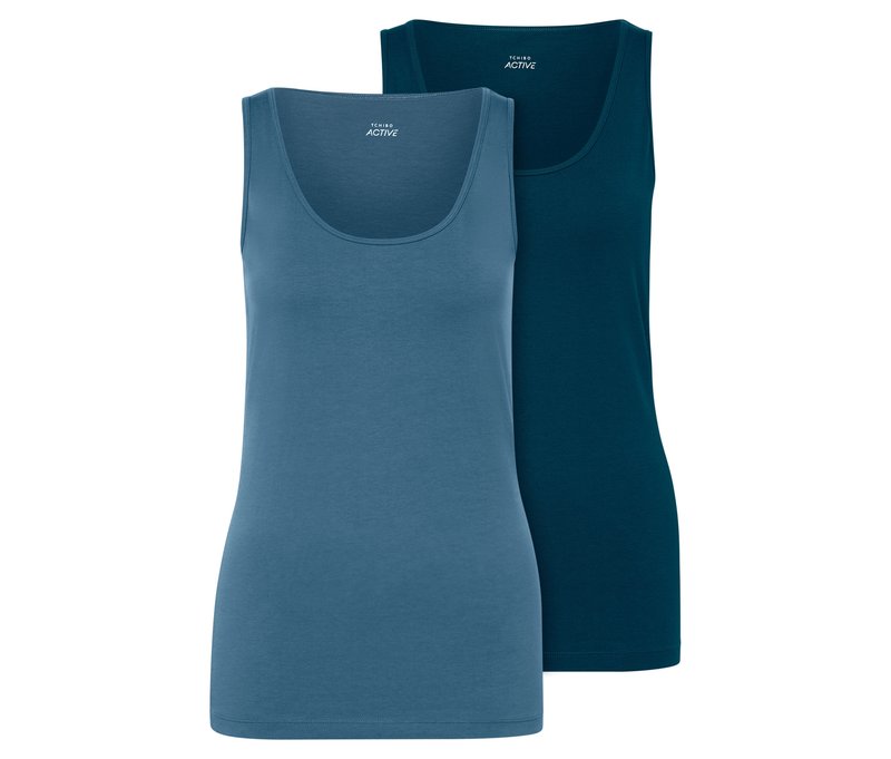 Tchibo - 2 Tops - Damen - Gr. S - blau