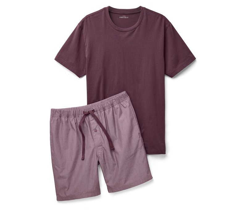 Tchibo - Shorty-Pyjama-Set - Herren - Gr. S - dunkellila