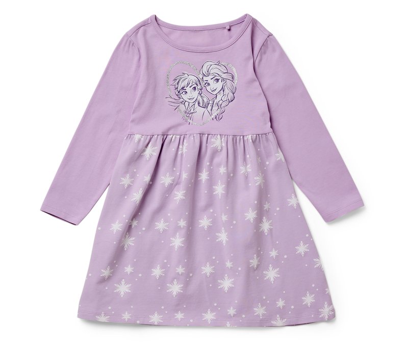 Tchibo - Kinder-Jerseykleid »Eiskönigin« - Mädchen - Gr. 122/128 - lila/print