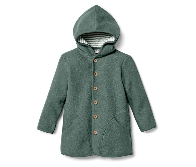 Tchibo - Kinder-Walkjacke mit Merinowolle - Baby - Gr. 62/68 - dunkelgrün