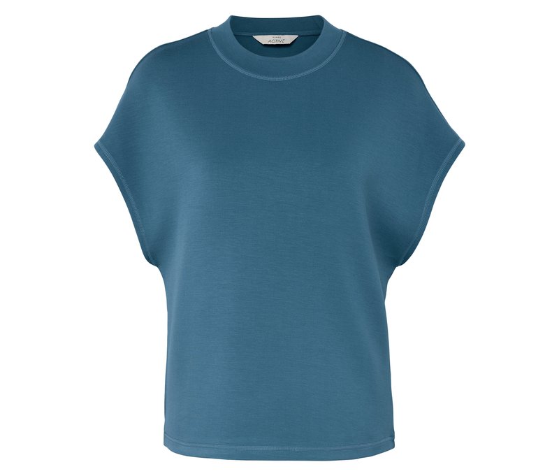 Tchibo - Premium-Kurzarm-Pullover - Damen - Gr. M - blau
