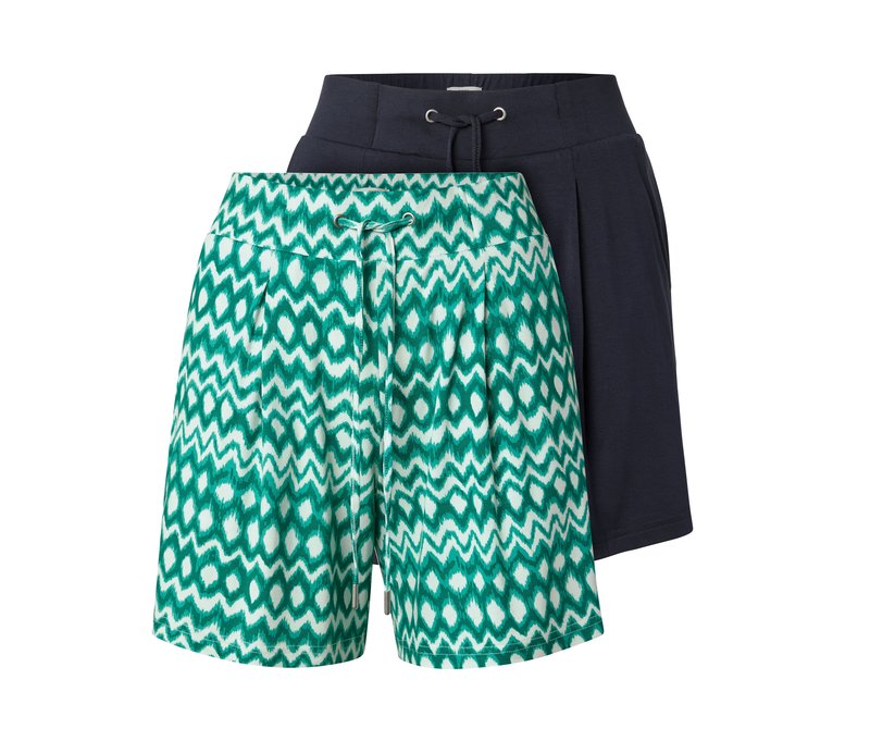 Tchibo - 2 Jerseyshorts - Damen - Gr. M - dunkelblau/print