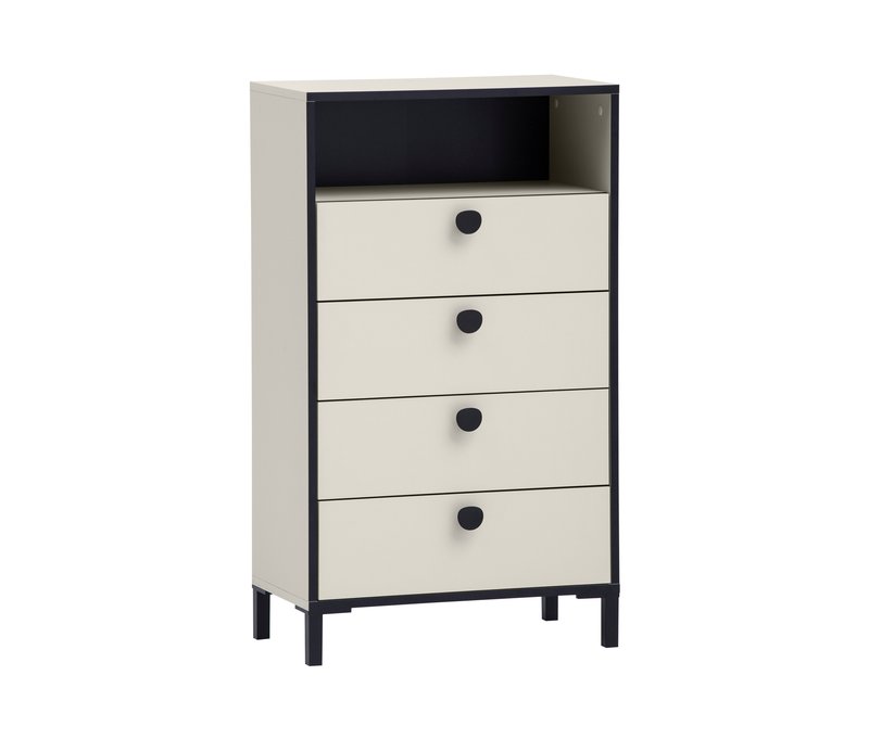 Tchibo - Kommode »Edda« - 60,5x33x103,4cm - schwarz - Holz / Metall / Kunststoff