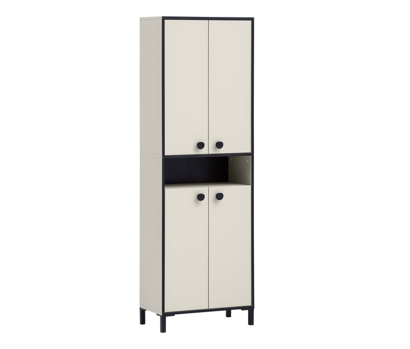 Tchibo - Schuhschrank »Edda« - 60,5x33x185cm - schwarz - Holz / Metall / Kunststoff