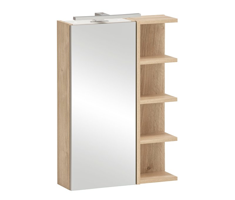 Tchibo - Spiegel »Mads 400« mit offenem Regal - 50x16x74,5cm - silber - Holz / Glas / Metall