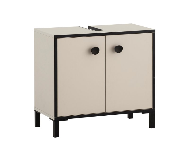 Tchibo - Waschbeckenunterschrank »Edda« mit 2 Türen - 65x33x59cm - schwarz - Holz / Metall / Kunststoff