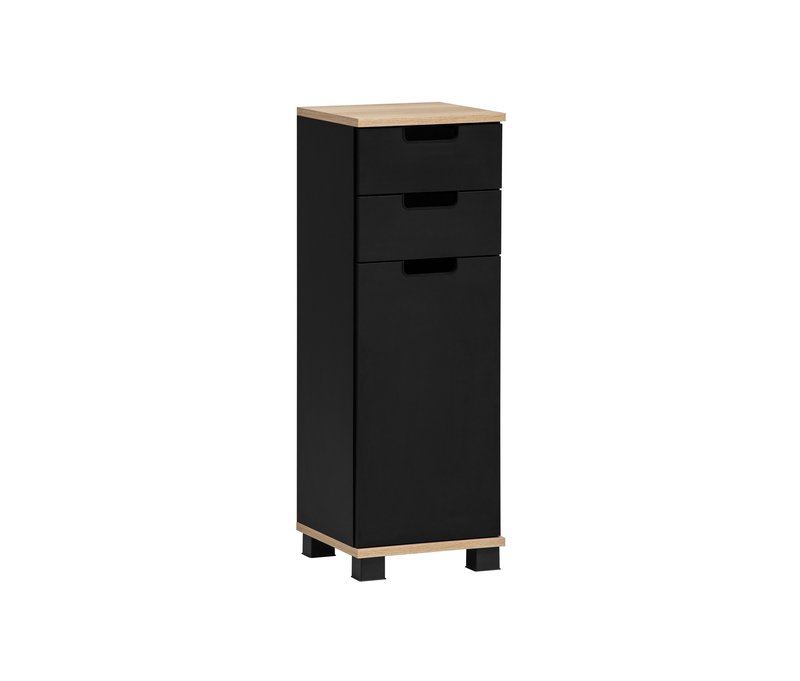 Tchibo - Unterschrank »Emmik« - 30,5x32,5x88cm - schwarz - Holz / Kunststoff / Metall