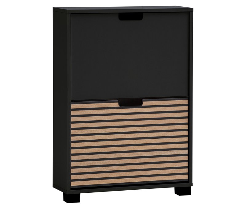 Tchibo - 2er-Schuhschrank »Ryker« - 59,8x19,5x85,2cm - schwarz - Holz / Kunststoff / Metall