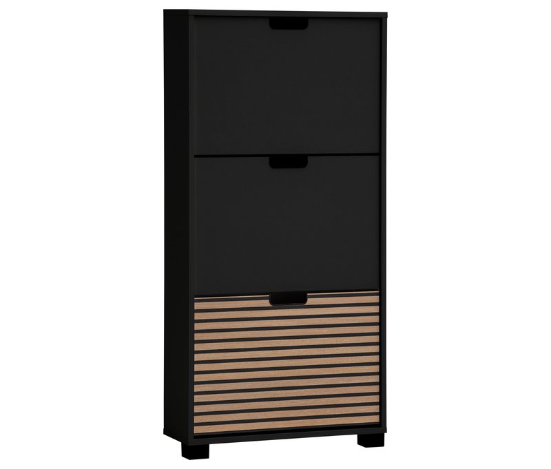 Tchibo - 2er-Schuhschrank »Ryker« - 59,8x19,5x124cm - schwarz - Holz / Kunststoff / Metall