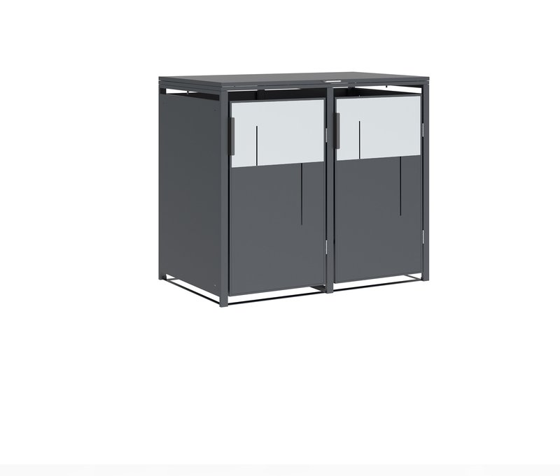 Tchibo - Mülltonnenbox - 132x80x116cm - anthrazit - Stahl / Edelstahl