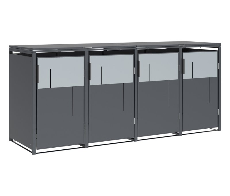 Tchibo - Mülltonnenbox - 265x80x116cm - anthrazit - Stahl / Edelstahl