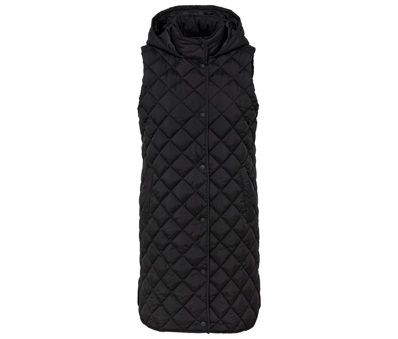 Tchibo - Lange Steppweste mit Kapuze - Damen - Gr. 48 - schwarz