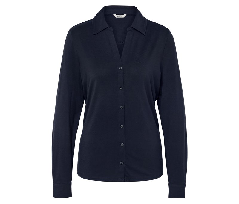 Tchibo - Blusenshirt mit Knopfleiste - Damen - Gr. S - dunkelblau