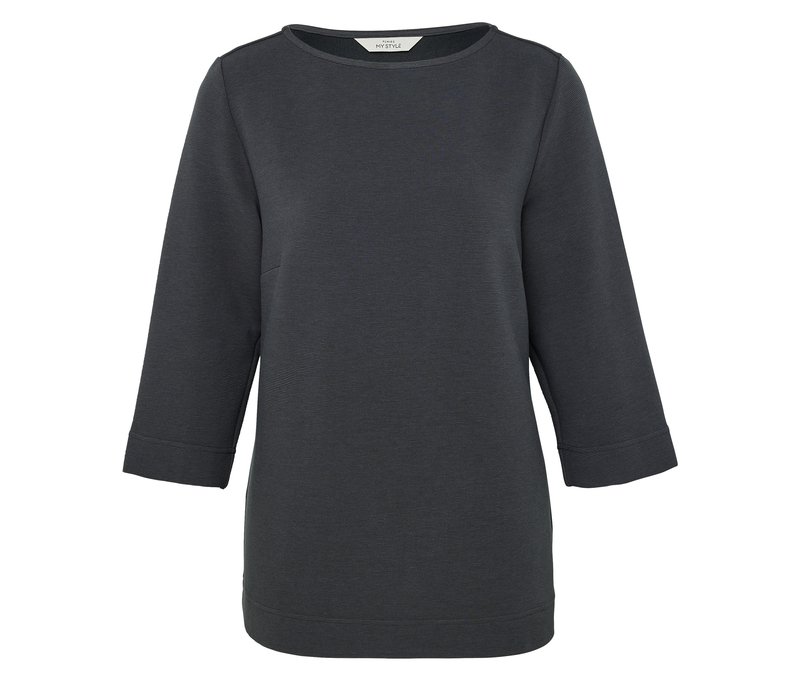 Tchibo - Strukturiertes Shirt - Damen - Gr. M - anthrazit