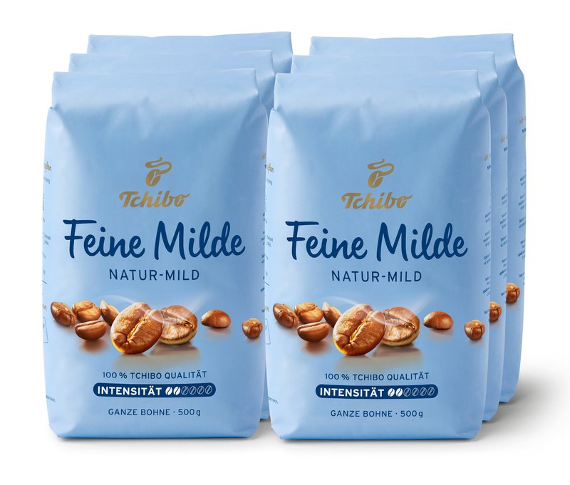 Tchibo - Feine Milde - 6 x 500 g Ganze Bohne - Intensität: 2/6
