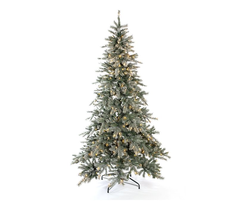Tchibo - Künstlicher Weihnachtsbaum »Fichte« beschneit mit LED-Lichterkette - 134x134x210cm - Polyvinylchlorid / Metall