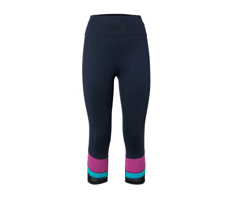 Tchibo - 3/4-Sporttight - Damen - Gr. L - dunkelblau/gestreift