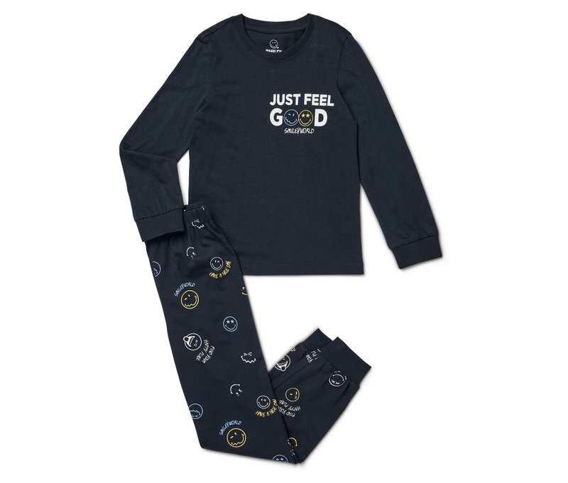 Tchibo - Kinder-Pyjama Smileyworld® - Jungen - Gr. 134/140 - dunkelblau/print