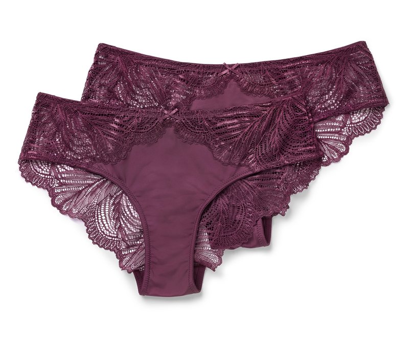 Tchibo - 2 Brazilslips - Damen - Gr. XL - bordeaux