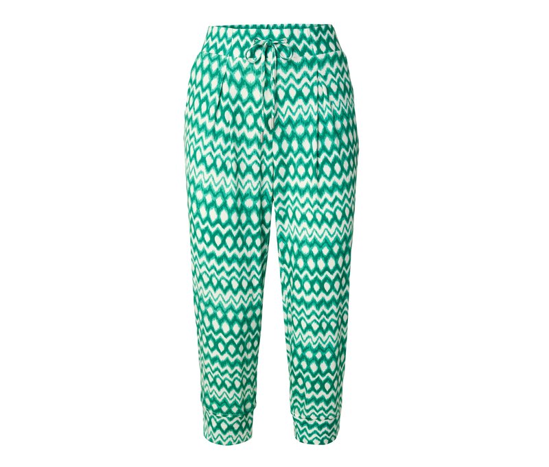 Tchibo - Bedruckte 3/4-Jerseyhose - Damen - Gr. M - creme/print