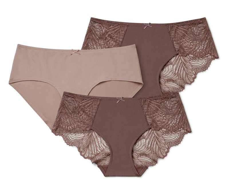 Tchibo - 3 Pantys - Damen - Gr. XL - braun
