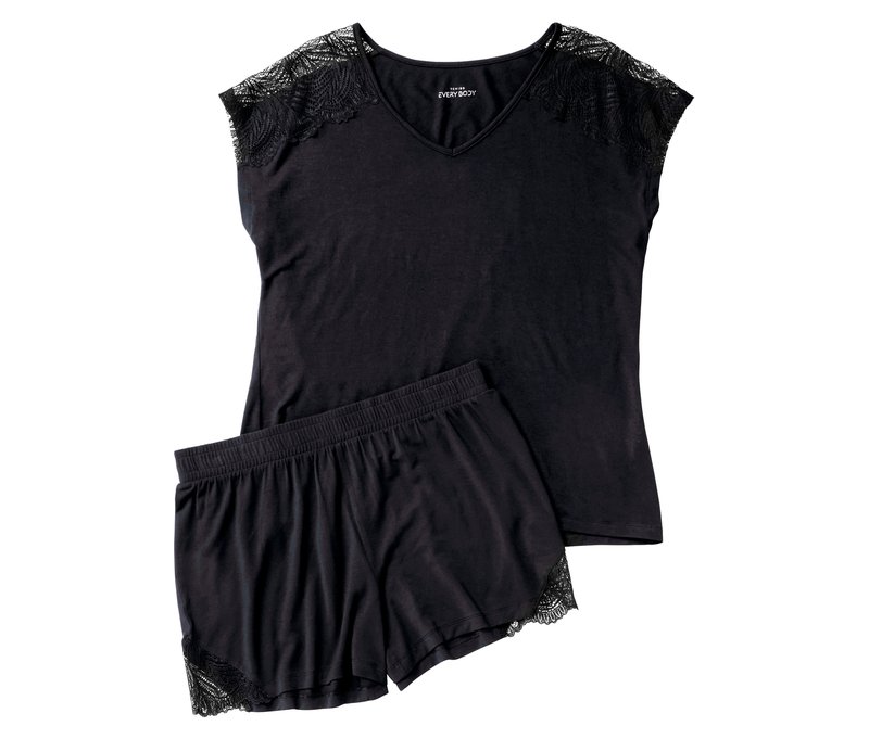 Tchibo - Shorty-Pyjama - Damen - Gr. M - schwarz