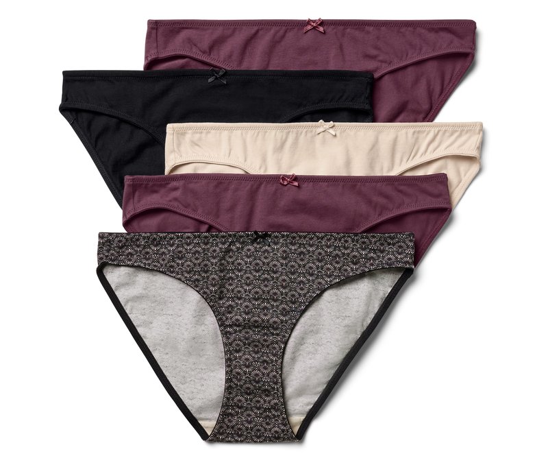 Tchibo - 5 Slips - Damen - Gr. M - bordeaux