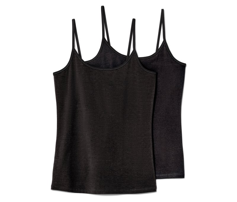 Tchibo - 2 Spaghetti-Hemdchen - Damen - Gr. L - schwarz