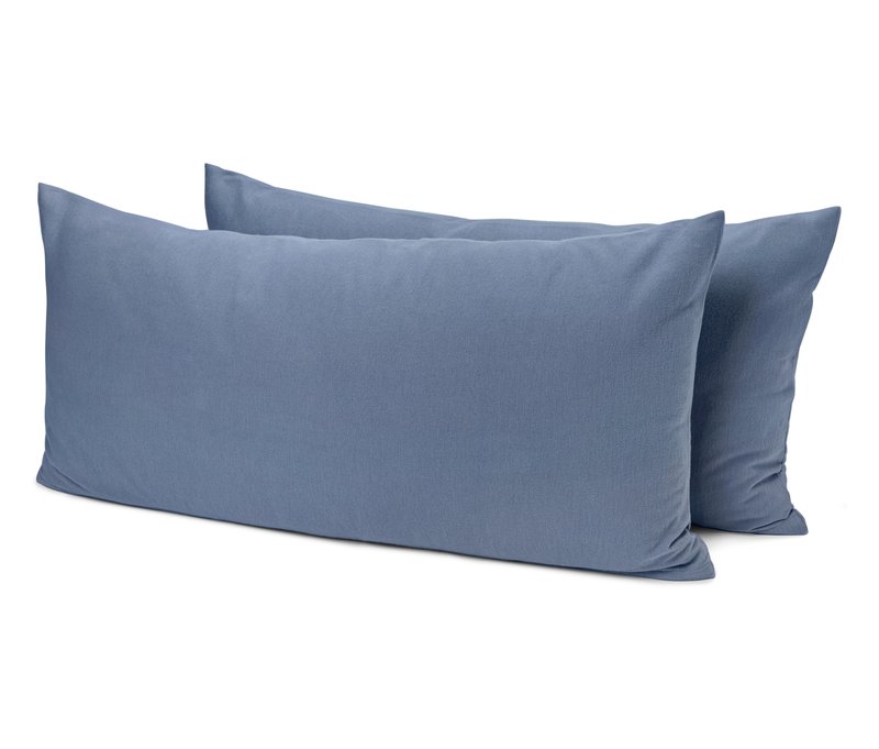 Tchibo - 2 Biber-Kopfkissenbezüge - blau