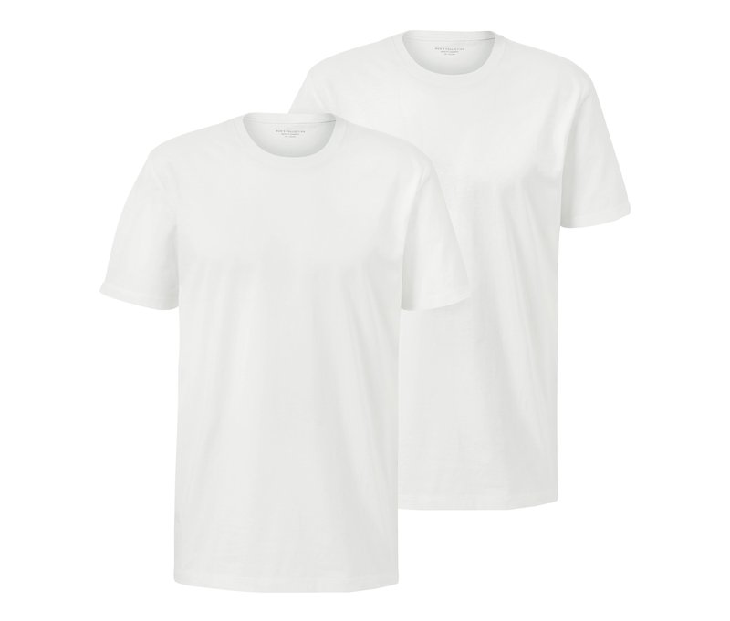 Tchibo - 2 T-Shirts mit Rundhalsausschnitt - Herren - Gr. M - weiß
