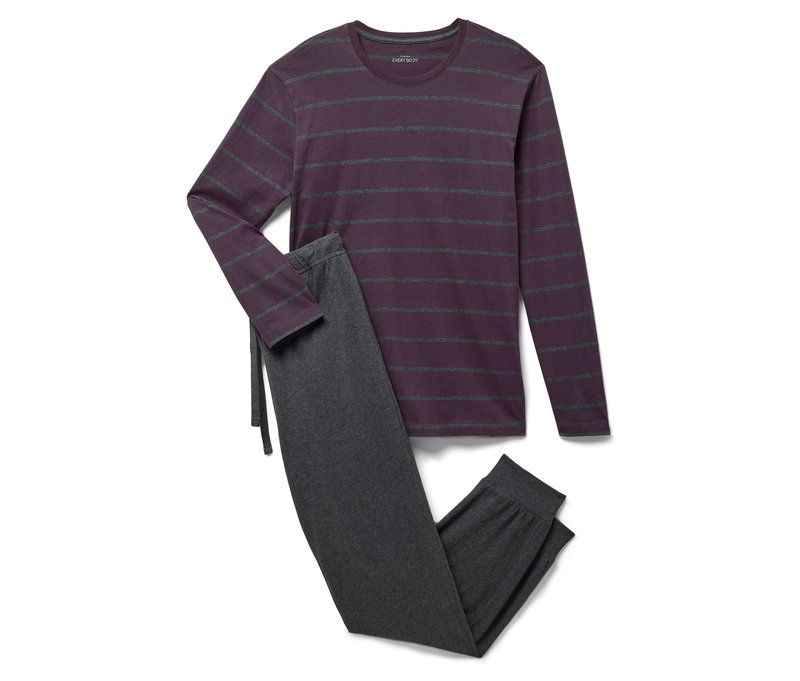 Tchibo - Pyjama - Herren - Gr. S - bordeaux/gestreift