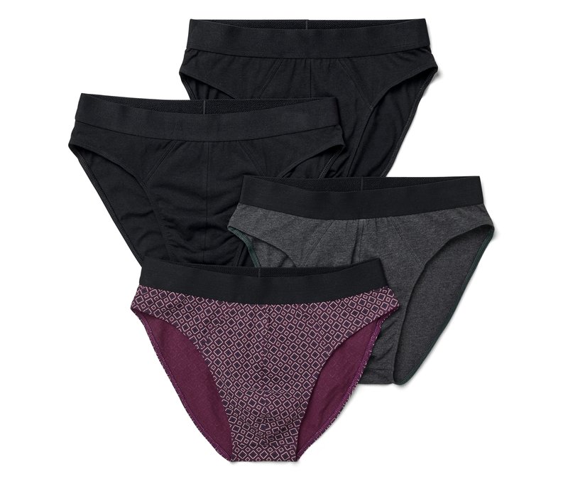 Tchibo - 4 Slips - Herren - Gr. L/6 - anthrazit/print