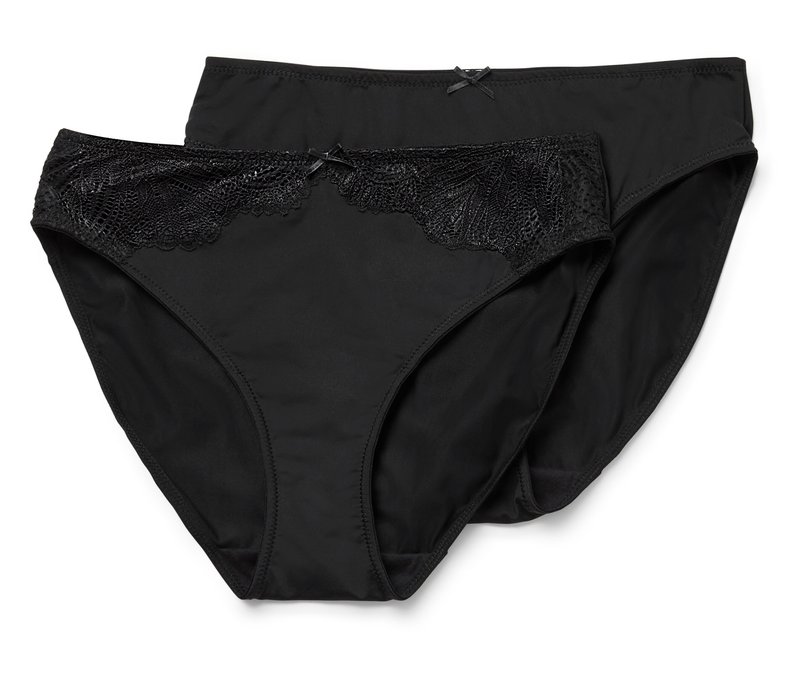 Tchibo - 2 Slips - Damen - Gr. S - schwarz