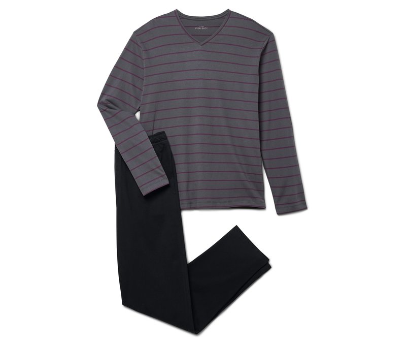 Tchibo - Pyjama-Set - Herren - Gr. L - bordeaux/gestreift