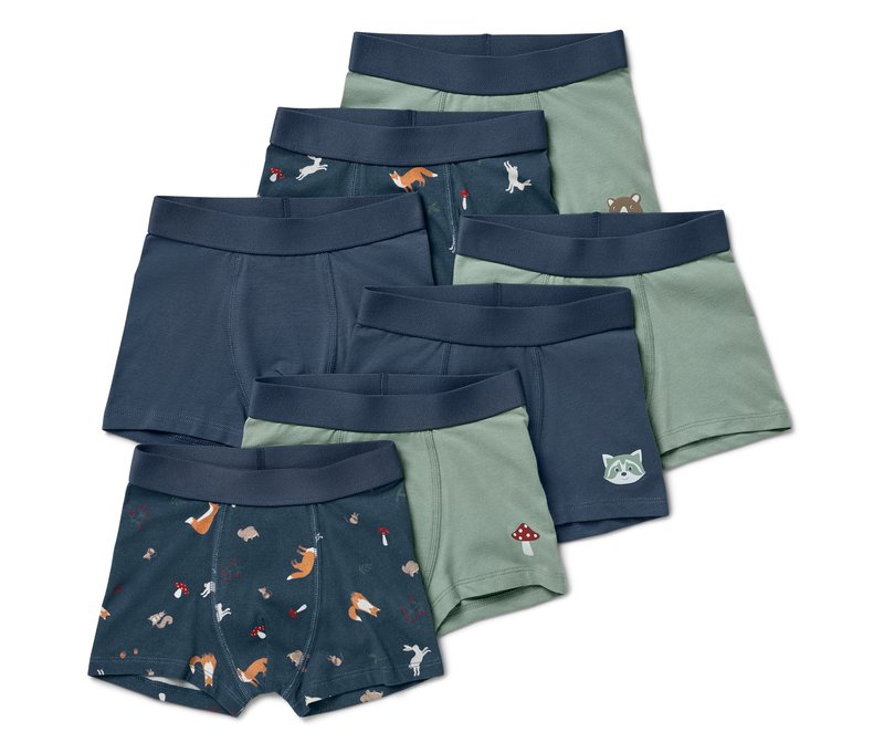 Tchibo - 7 Kinder-Slipboxer - Jungen - Gr. 122/128 - dunkelblau/print