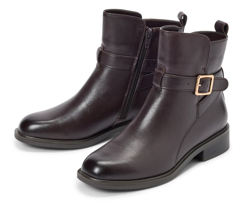 Tchibo - Leder-Stiefeletten - Damen - Gr. 40 - braun