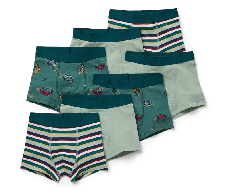 Tchibo - 7 Kinder-Slipboxer - Jungen - Gr. 134/140 - dunkelgrün/print