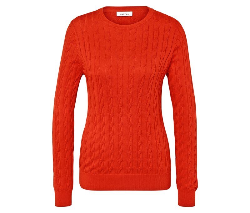 Tchibo - Zopfstrickpullover - Damen - Gr. L - orange