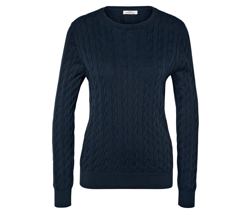 Tchibo - Zopfstrickpullover - Damen - Gr. L - dunkelblau