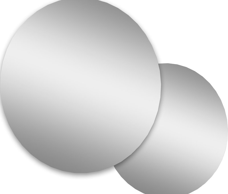 Tchibo - 2 runde Spiegel - 1x6,5x85,1cm - Holz / Glas