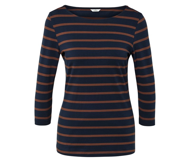 Tchibo - Gestreiftes Shirt mit 3/4-Arm - Damen - Gr. L - dunkelblau/gestreift