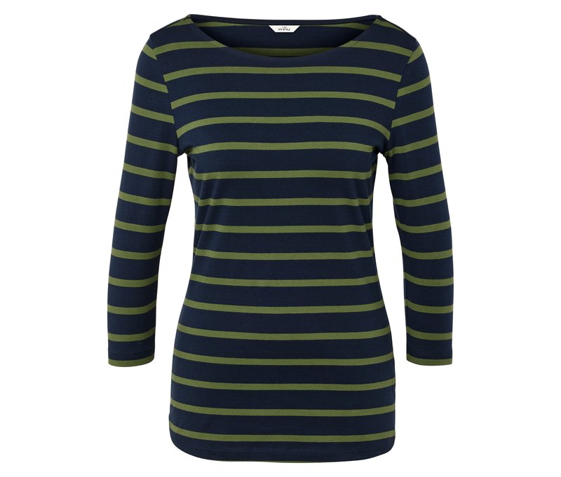Tchibo - Gestreiftes Shirt mit 3/4-Arm - Damen - Gr. M - dunkelblau/gestreift