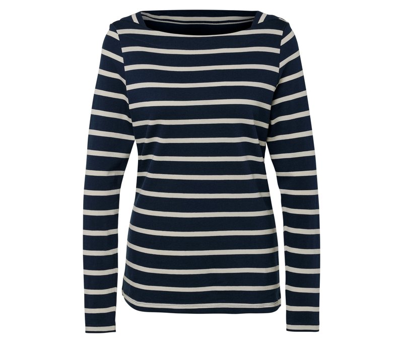 Tchibo - Gestreiftes Langarmshirt - Damen - Gr. XL - dunkelblau