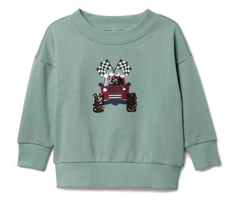 Tchibo - Kinder-Sweatshirt mit angerauter Innenseite - Jungen - Gr. 110/116 - grün